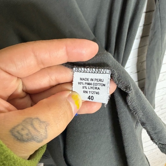 Jarbo Charcoal Gray Pima Cotton Swing Long Sleeve Tee - Picture 4 of 5